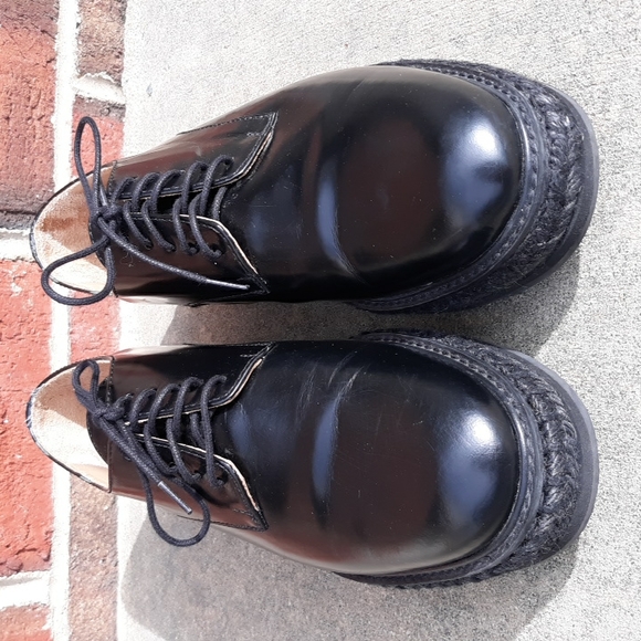 Castaner Size 38/US7.5 Black Platform Espadrille Oxford Shoes - Picture 3 of 17